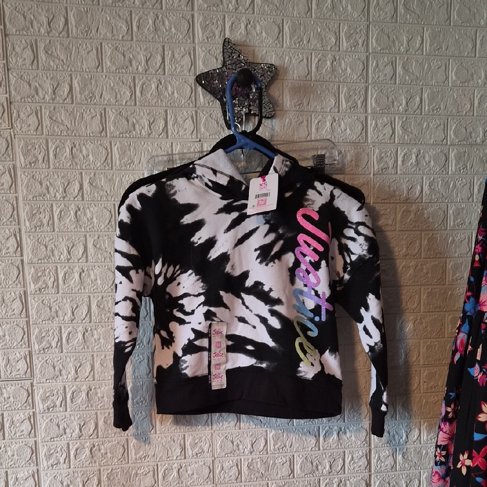 Justice Black and White Tie-Dye Kids hoodie